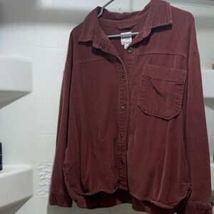 Kensie Corduroy Maroon Shacket